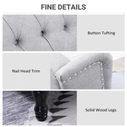 Homcom Manual Reclining Armchair Recliner With Footrest Grey - thumbnail 6