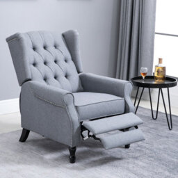 Homcom Manual Reclining Armchair Recliner With Footrest Grey