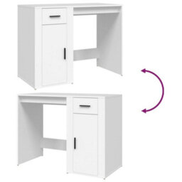 Berkfield Desk White 100X49X75 Cm Engineered Wood - thumbnail 9