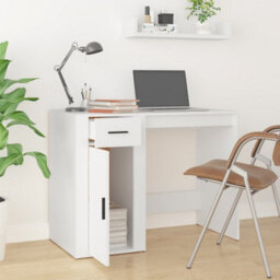 Berkfield Desk White 100X49X75 Cm Engineered Wood - thumbnail 3