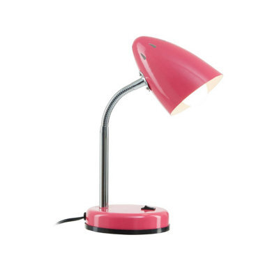 Orsina Pink Gloss Desk Lamp, Adjustable Chrome-Flex Stem With Conical Metal Shade, Requires 1 X E27 40W Bulb - image 1