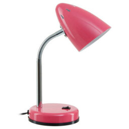 Orsina Pink Gloss Desk Lamp, Adjustable Chrome-Flex Stem With Conical Metal Shade, Requires 1 X E27 40W Bulb - thumbnail 2
