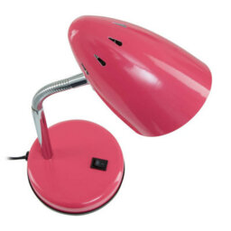 Orsina Pink Gloss Desk Lamp, Adjustable Chrome-Flex Stem With Conical Metal Shade, Requires 1 X E27 40W Bulb - thumbnail 4