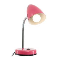 Orsina Pink Gloss Desk Lamp, Adjustable Chrome-Flex Stem With Conical Metal Shade, Requires 1 X E27 40W Bulb - thumbnail 3
