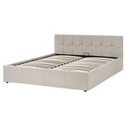 Beliani Ottoman Bed Lauresses Fabric Taupe 160 X 200 Cm (Eu King Size) - thumbnail 4