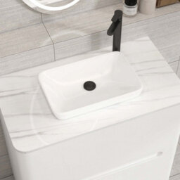 Royal Bathrooms Venice 800mm Gloss White Freestanding Bathroom Countertop Vanity Unit 2 Drawer With Qubix Basin - thumbnail 6