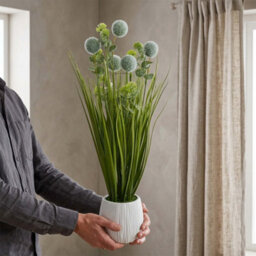 Crystals 50Cm Modern Faux Artificial Lavender Plants In Pot  Artificial Green Foam Ball Plant - thumbnail 6