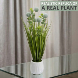 Crystals 50Cm Modern Faux Artificial Lavender Plants In Pot  Artificial Green Foam Ball Plant - thumbnail 3
