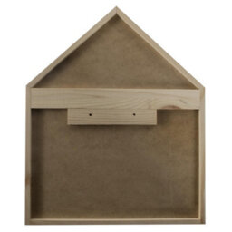 Woodeedoo House Shaped Wooden Wall Display Shelf With White Back Panel For Kids Bedroom  Hallway Ornament Décor 27 X 12 X 32 Cm - thumbnail 4