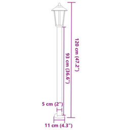 Outdoor Floor Lamp Silver 120 Cm Stainless Steel - thumbnail 7