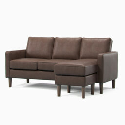 Furnishings For Less UK Bexhill Brown Faux Leather Reversible L Shaped 3 Seater Corner Sofa - thumbnail 1