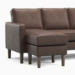 Furnishings For Less UK Bexhill Brown Faux Leather Reversible L Shaped 3 Seater Corner Sofa - thumbnail 4