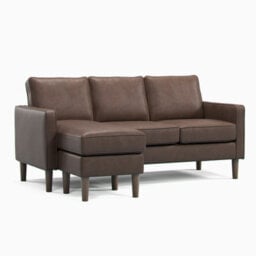 Furnishings For Less UK Bexhill Brown Faux Leather Reversible L Shaped 3 Seater Corner Sofa - thumbnail 3