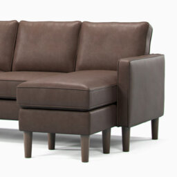 Furnishings For Less UK Bexhill Brown Faux Leather Reversible L Shaped 3 Seater Corner Sofa - thumbnail 2