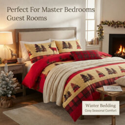 Stag Flannelette 100% Natural Brushed Cotton Luxurious Duvet Cover Sets Reversible Bedding Sets With Matching Pillowcases - thumbnail 4