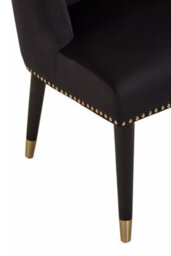 Orsina Black Velvet Chair For Living Room, Chair With Velvet Upholstery, Dining Chair For Lounge, Dinner, Home - thumbnail 6