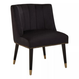 Orsina Black Velvet Chair For Living Room, Chair With Velvet Upholstery, Dining Chair For Lounge, Dinner, Home - thumbnail 2