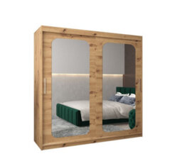 Arte Uppsala T3 Sliding Door Wardrobe 200Cm In Oak Artisan - Mirrored Wardrobe With Inviting Woodgrain - thumbnail 2