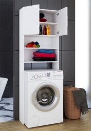 Vcm Bathroom Furniture Washing Machine Cabinet Jutas White W. 64 X H. 190 X D. 25 Cm - thumbnail 3