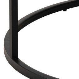 Wyld Haus Odense Round Coffee Table White Marble Effect Top Black Hairpin Legs - thumbnail 6