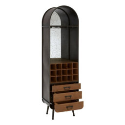 Orsina Industrial Bar Cabinet, Ample Storage Wooden Shelves, Durable Wine Storage Tall Bar Unit, Wooden Cabinet - thumbnail 4