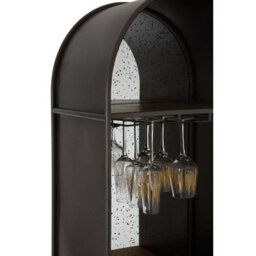 Orsina Industrial Bar Cabinet, Ample Storage Wooden Shelves, Durable Wine Storage Tall Bar Unit, Wooden Cabinet - thumbnail 6