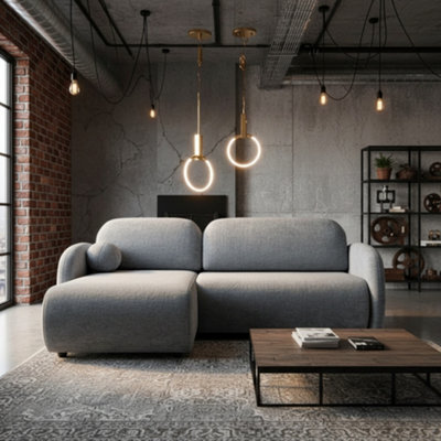 Galeria Corner Sofa Bed Has Storage Universal Dark Grey - image 1