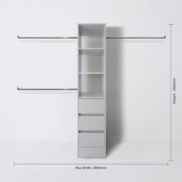 Spacepro Modular Dove Grey 3 Drawer Tower Unit (H)2100mm (W)450mm (D)500mm - thumbnail 9
