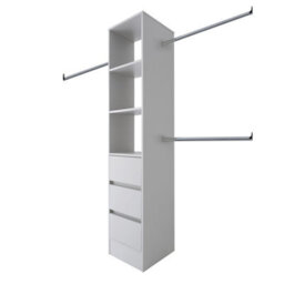 Spacepro Modular Dove Grey 3 Drawer Tower Unit (H)2100mm (W)450mm (D)500mm - thumbnail 1