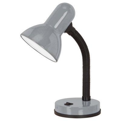 Adjustable Silver Table Lamp With Flexible Shade And E27 Bulb Socket - image 1