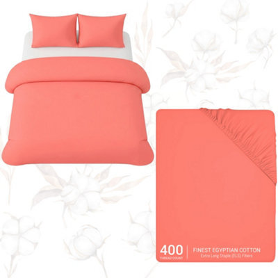Lazzaro Luxury 400 Tc 100% Cotton Super King Bedding Set With Matching Fitted Sheet - image 1