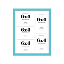 14X11 Inch 5 Opening Photo Collage Frame, Display Five 6X4 Inch Photos, Multi Aperture Family Picture Frame, Turquoise - thumbnail 2