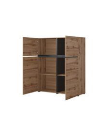 Arte Kross 76 Highboard Cabinet In Oak Wotan - W1190mm H1390mm D400mm, Timeless Storage - thumbnail 2