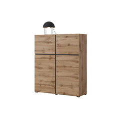 Arte Kross 76 Highboard Cabinet In Oak Wotan - W1190mm H1390mm D400mm, Timeless Storage - thumbnail 3