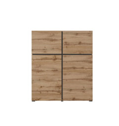 Arte Kross 76 Highboard Cabinet In Oak Wotan - W1190mm H1390mm D400mm, Timeless Storage - thumbnail 4