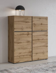 Arte Kross 76 Highboard Cabinet In Oak Wotan - W1190mm H1390mm D400mm, Timeless Storage - thumbnail 5