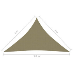 Berkfield Sunshade Sail Oxford Fabric Triangular 4X4X5.8 M Beige - thumbnail 6