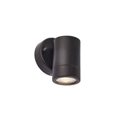Luminosa Lighting Luminosa Palin 1 Light Outdoor Wall Light Matt Black, Glass Ip44, Gu10 - image 1