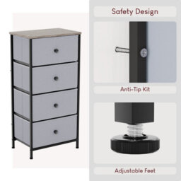Lassic Vida Designs Chorley 4 Drawer Fabric Ukfr Chest Of Drawers, Beige & Grey Wood - thumbnail 8