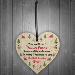 Red Ocean Handmade Teacher Gift For Christmas Wooden Heart Thank You Gift For Nursery Teacher - thumbnail 2