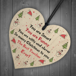 Red Ocean Handmade Teacher Gift For Christmas Wooden Heart Thank You Gift For Nursery Teacher - thumbnail 6