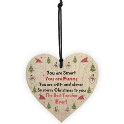 Red Ocean Handmade Teacher Gift For Christmas Wooden Heart Thank You Gift For Nursery Teacher - thumbnail 5