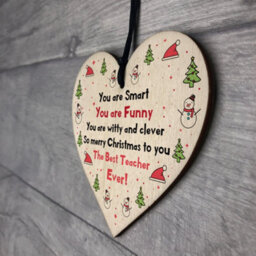 Red Ocean Handmade Teacher Gift For Christmas Wooden Heart Thank You Gift For Nursery Teacher - thumbnail 7