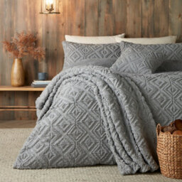 Fusion Romo Grey Super Soft Fleece & Sherpa Throw - thumbnail 2