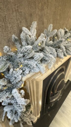 Outdoor Living (NW) Ltd 270Cm Premium Mixed Branch Pre-Lit Snow Filled Christmas Garland - With Timer - thumbnail 6