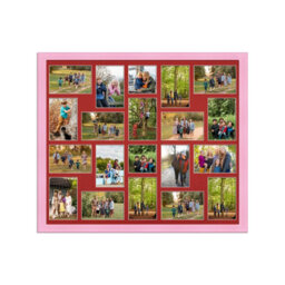 AK Frames 80X70Cm Pastel Pink Classic Multi Photo Frame With Crimson Mount - Holds 20 Apertures (18X) 6X4, (2X) 4X4 Photos