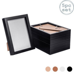 "Nicola Spring A5 (6 X 8"") Photo Frames - Black - 3D Photo Frame Picture Frame Box Portrait Display Case (23.5 X 17Cm) Set Of 5" - thumbnail 1