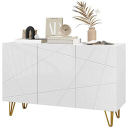 Storage Cabinet, Sideboard With Adjustable Shelves, White - thumbnail 6
