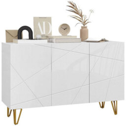 Storage Cabinet, Sideboard With Adjustable Shelves, White - thumbnail 1