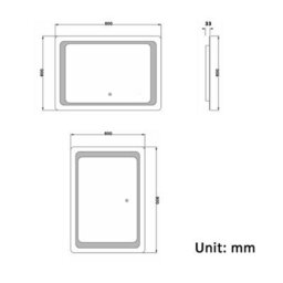 AVER-GROWTH Illuminated Bathroom Mirror With Led Lights Dimmable Demister Pad Touch/wall Switch Vertical/horizontal Wall Mounted 800X600mm - thumbnail 7